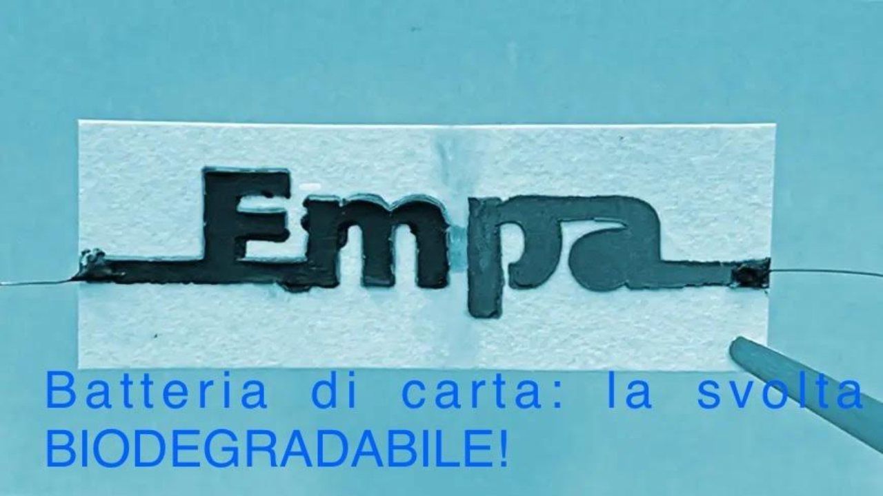 batteria carta svolta biodegradabile