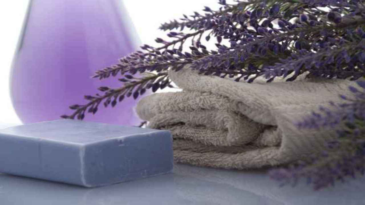 sapone lavanda asciugamano