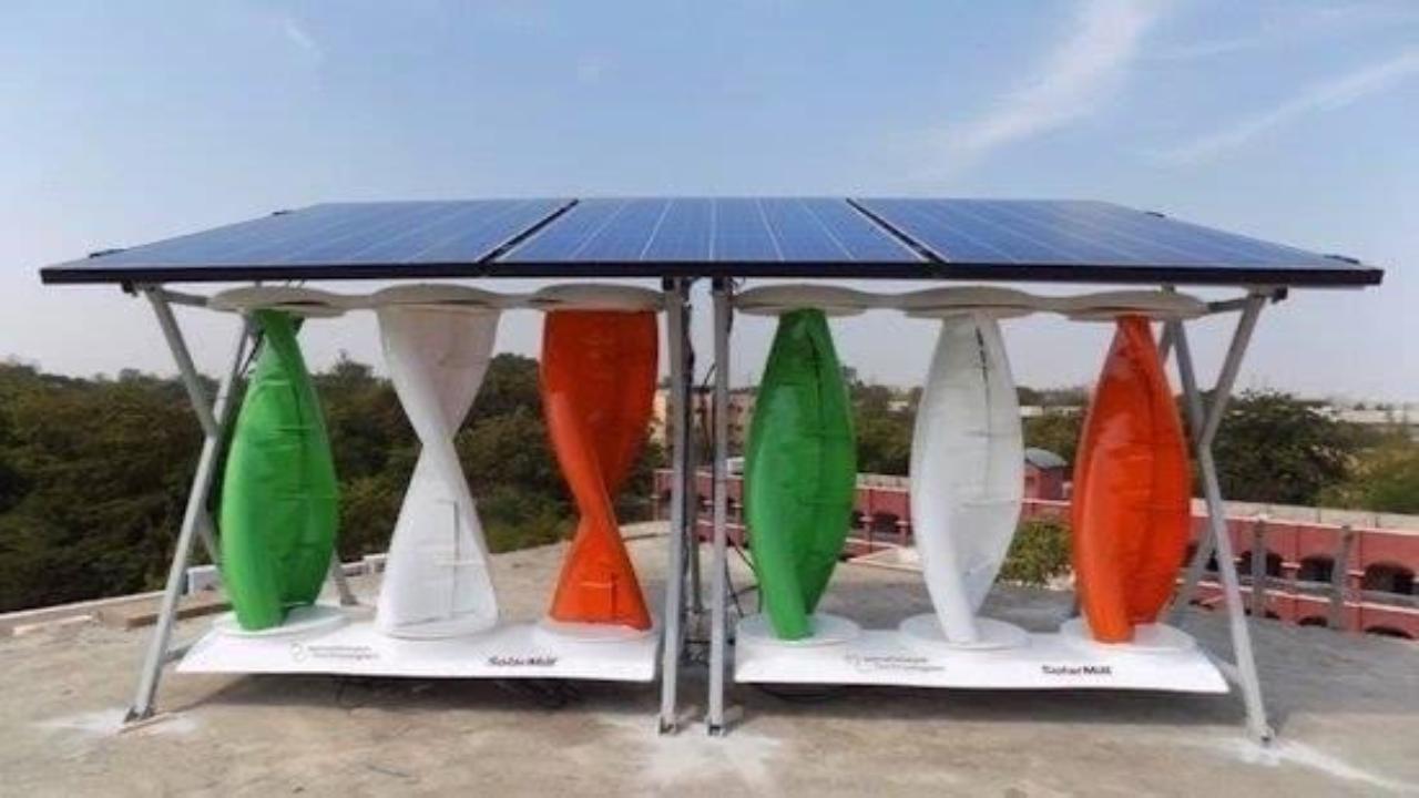 Turbine pannelli insieme doppia energia