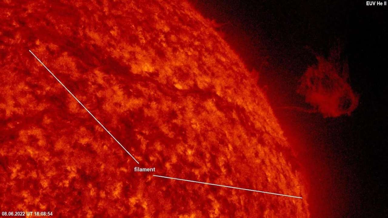 Scoperto filamento solare staccato