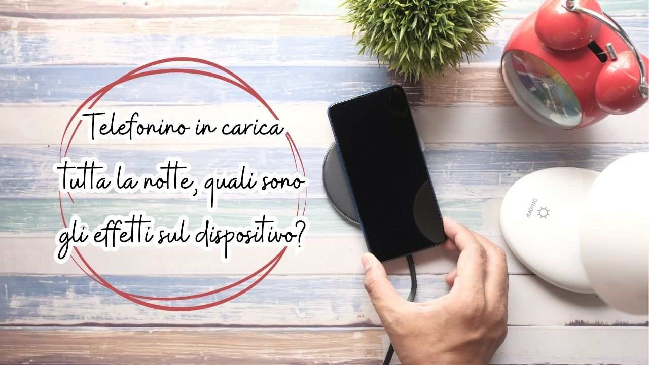 smartphone carica notte