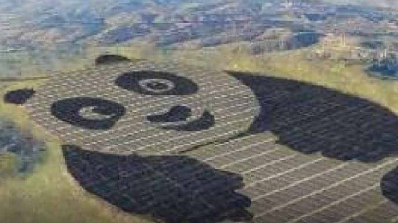 È il parco solare più bello del mondo, è a forma di panda e si trova in Cina